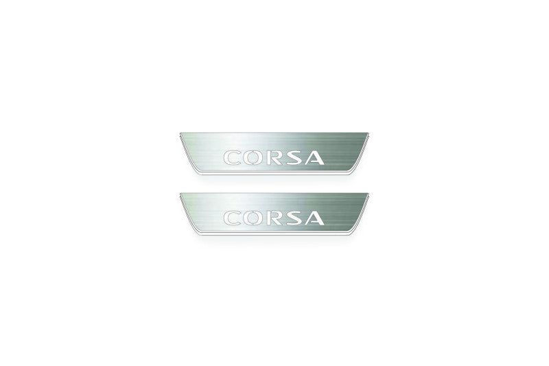 Vauxhall Corsa F 2019+ Stainless Steel LED Door Sills – Corsa Logo