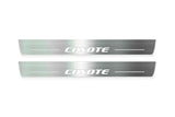 Ford Mustang VI S550 2015+ LED door sill plates stainless steel with Coyote logo
