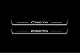 stainless steel LED door sill plates for Hyundai Creta I 2016+ with Creta logo