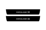 illuminated door sill protectors for Opel Crossland X 2017+ stainless steel with Crossland X logo