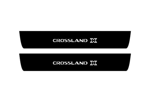Opel Crossland X 2017–2024 Matte PRO LED Door Sills – Crossland X Logo