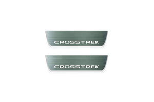 Subaru Crosstrek II 2017-2022 LED Door Sills Illuminated Scuff Crosstrek Logo Stainless Steel Entry Guards