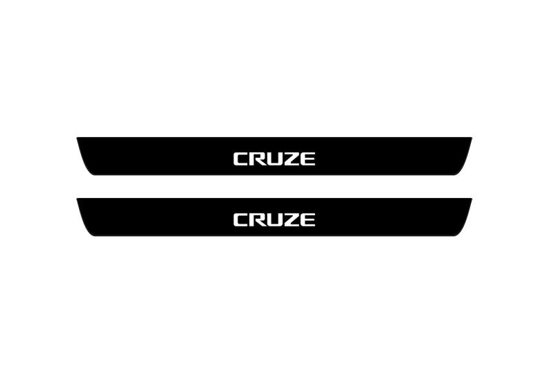 Chevrolet Cruze I 2008+ door sill plates in stainless steel with Cruze logo