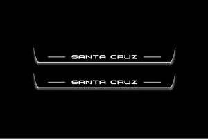 LED door sill plates stainless steel Hyundai Santa Cruz NX4 2021+ with Santa Cruz logo