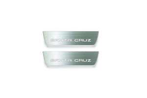 Hyundai Santa Cruz NX4 2021+ LED door sill plates stainless steel with Santa Cruz logo