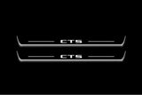 Cadillac CTS II 2007+ LED door sill plates in stainless steel with CTS logo