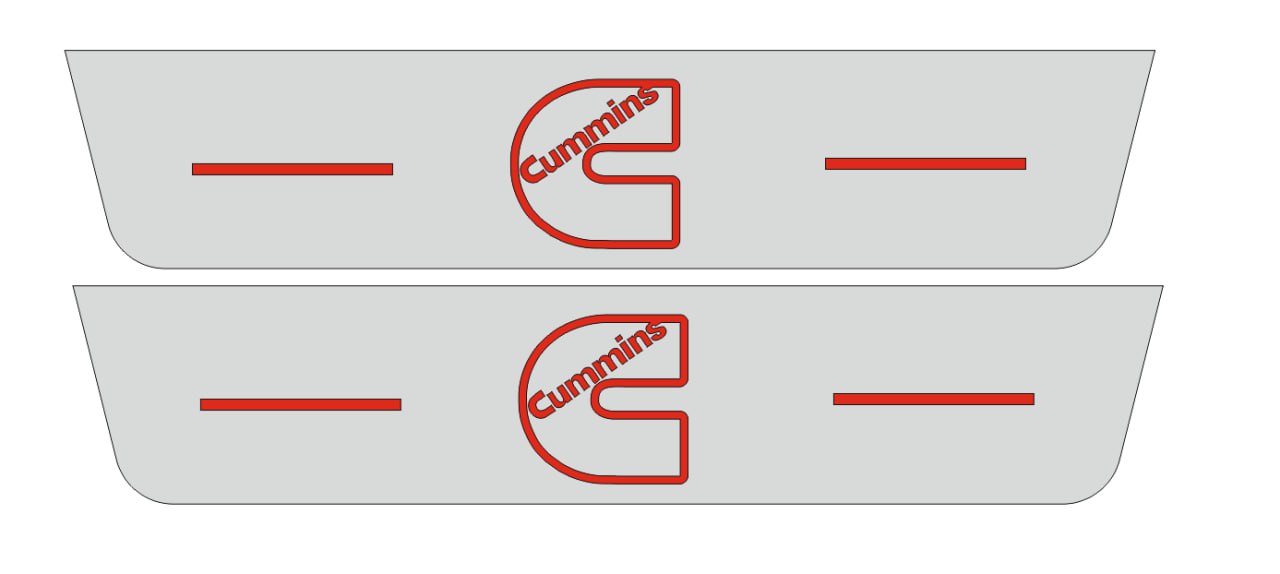 Illuminated LED Door Sill Tread Plates Dodge Ram V 2019+ With CUMMINS Logo Dodge Led Door Sills opdesign