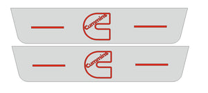 Illuminated LED Door Sill Tread Plates Dodge Ram V 2019+ With CUMMINS Logo Dodge Led Door Sills opdesign