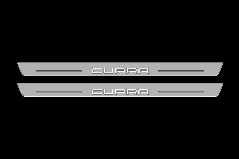 Seat Leon III 2013-2020 LED Door Sills Illuminated Scuff Cupra Logo Stainless Steel Entry Guards Door Sills opdesign