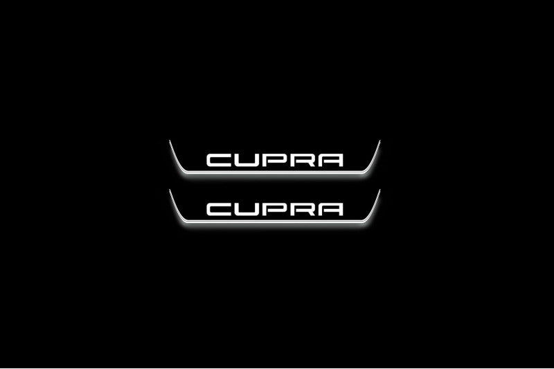 Seat Leon III 2013+ Stainless Steel LED Door Sills – Cupra Logo