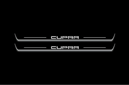 Seat Leon III 2013+ Stainless Steel LED Door Sills – Cupra Logo