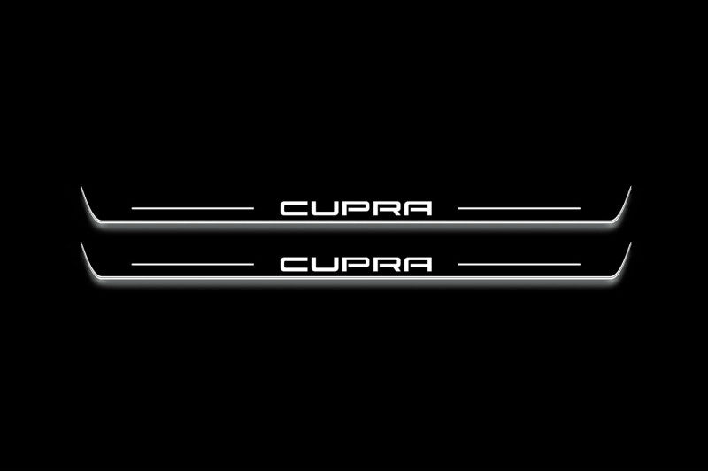 Seat Leon III 2013+ Stainless Steel LED Door Sills – Cupra Logo