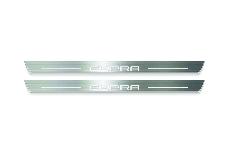 Seat Leon III 2013+ Stainless Steel LED Door Sills – Cupra Logo