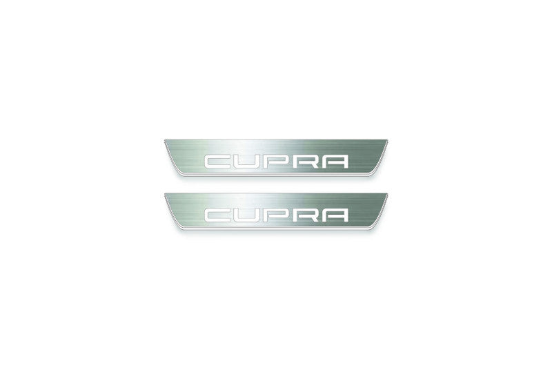 Seat Leon III 2013+ Stainless Steel LED Door Sills – Cupra Logo