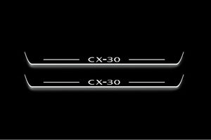 Mazda CX-30 2019+ LED Door Sills Illuminated Scuff CX-30 Logo Stainless Steel Entry Guards