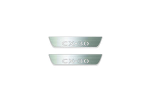 Mazda CX-30 2019+ LED Door Sills Illuminated Scuff CX-30 Logo Stainless Steel Entry Guards