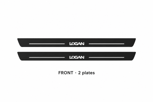 Dacia Logan I 2004–2013 — Matte PRO LED Door Sills — Logan Logo