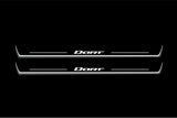 stainless steel LED door sill plates with Dodge Dart 2013+ with Dart logo