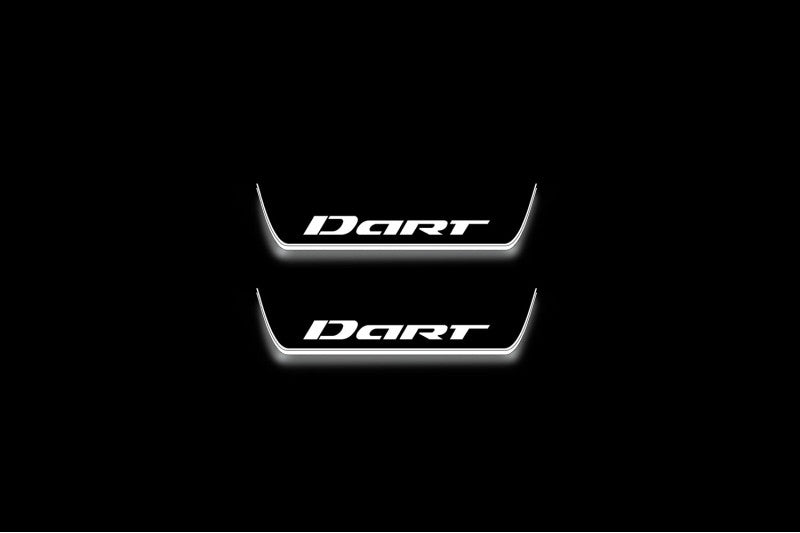 LED door sill plates Dodge Dart 2013+ stainless steel with Dart logo