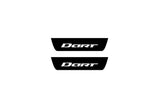 Dodge Dart 2013+ stainless steel illuminated entry guards with Dart logo