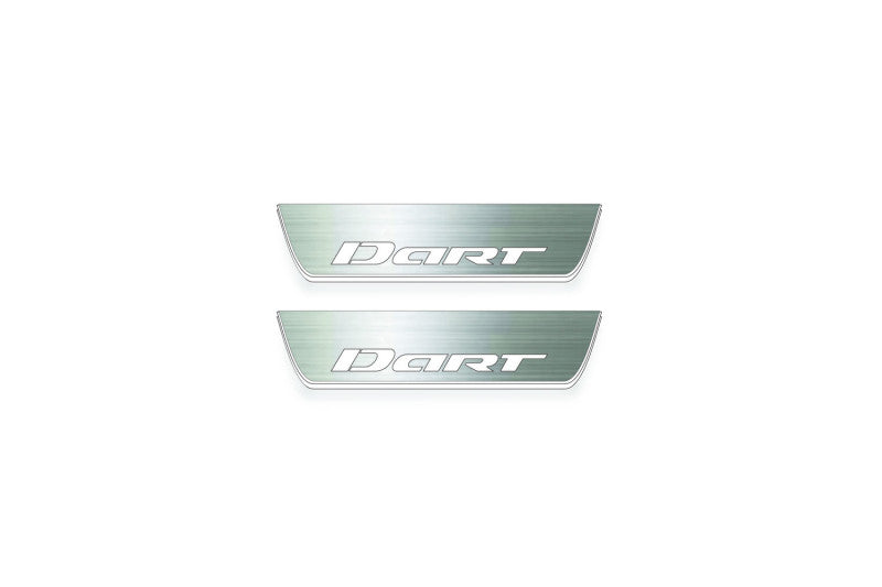 LED door sill plates stainless steel Dodge Dart 2013+ with Dart logo