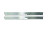 LED door sill plates Dodge Dart 2013+ in stainless steel with Dart logo