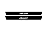 Dodge Charger LD 2011+ illuminated entry guards in stainless steel with Daytona logo