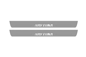 Illuminated LED Door Sill Tread Plates Dodge Charger 2011-2023 With Daytona Logo Dodge Led Door Sills opdesign