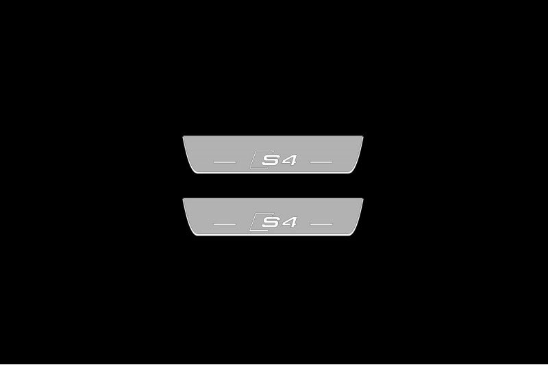 Illuminated LED Door Sill Tread Plates Audi A4 B8 2007-2016 With S4 Logo Audi Led Door Sills decoinfabric