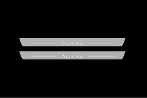 Illuminated LED Door Sill Tread Plates Audi A3 8V 2012-2020 With Audi A3 Logo Audi Led Door Sills decoinfabric