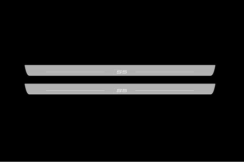 Illuminated LED Door Sill Tread Plates Audi A5 II 2016+ With S5 Logo Audi Led Door Sills decoinfabric