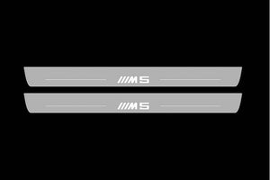 Illuminated LED Door Sill Tread Plates BMW 5 E61 2007-2010 With M5 Logo BMW Led Door Sills opdesign