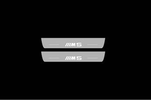 Illuminated LED Door Sill Tread Plates BMW 5 E61 2007-2010 With M5 Logo BMW Led Door Sills opdesign