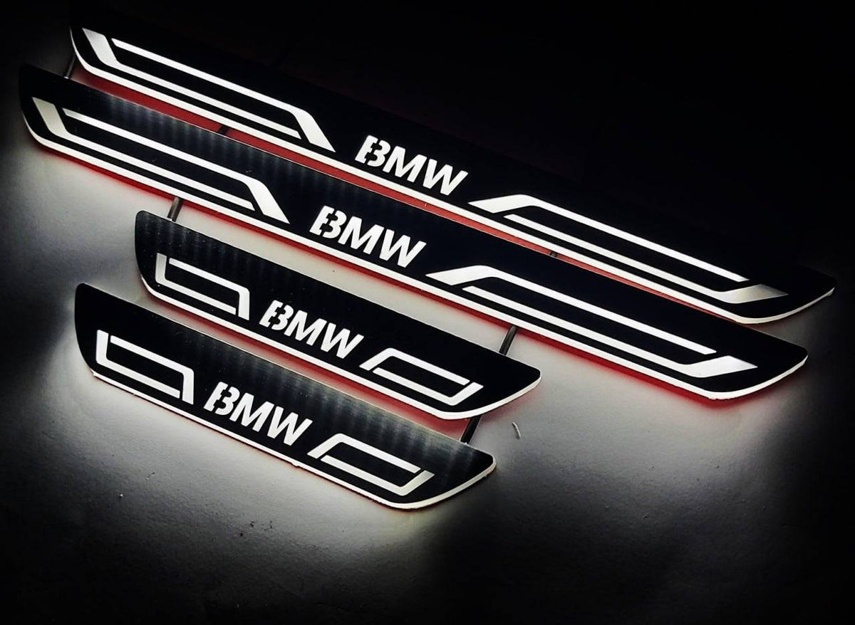 LED door sill plates stainless steel BMW 5 E61 2007+ with BMW LINE logo
