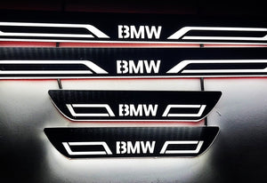 Illuminated LED Door Sill Tread Plates BMW X1 E48 2009-2015 With BMW LINE Logo BMW Led Door Sills opdesign