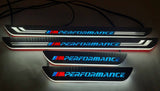 LED door sill plates BMW 3 E90 2008+ stainless steel with M Performance logo