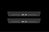 LED door sill plates BMW X3 F25 2010+ in stainless steel with X3 logo