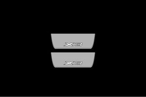 Illuminated LED Door Sill Tread Plates BMW X3 F25 2010-2017 With X3 Logo BMW Led Door Sills opdesign