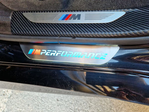 Illuminated LED Door Sill Tread Plates BMW X5 E70 2006-2013 With M Perfomance Logo BMW Led Door Sills opdesign