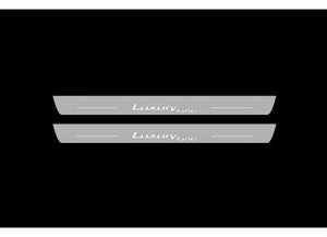 Illuminated LED Door Sill Tread Plates BMW X6 F16 2015-2019 With Luxury Line Logo BMW Led Door Sills opdesign
