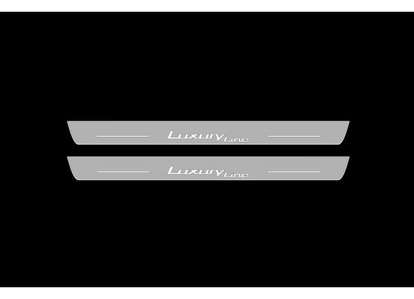 Illuminated LED Door Sill Tread Plates BMW X6 F16 2015-2019 With Luxury Line Logo BMW Led Door Sills opdesign