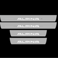 Illuminated LED Door Sill Tread Plates BMW 5 E61 2007-2010 With Alpina Logo BMW Led Door Sills opdesign