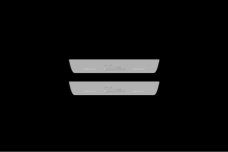 Illuminated LED Door Sill Tread Plates Cadillac ATS 2012+ With Cadillac Logo Cadillac Led Door Sills decoinfabric