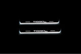 stainless steel LED door sill plates with Chery Tiggo 8 2018+ with Tiggo 8 logo