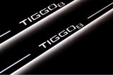 Chery Tiggo 8 2018+ stainless steel illuminated entry guards with Tiggo 8 logo