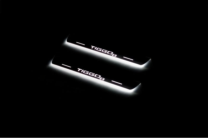 stainless steel door sill plates for Chery Tiggo 8 2018+ with Tiggo 8 logo