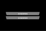Chevrolet Camaro V E37 2009+ stainless steel LED door sill plates with Transformers logo
