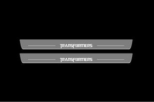 Illuminated LED Door Sill Tread Plates Chevrolet Camaro V 2009-2015 With Transformers Logo Chevrolet Led Door Sills opdesign