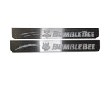Chevrolet Camaro VI 2016+ stainless steel LED door sill plates with BumbleBee logo