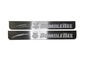 Chevrolet Camaro VI 2016+ stainless steel LED door sill plates with BumbleBee logo